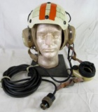 Vintage USN Carrier Deck Crew Helmet/Microphone & Cord!
