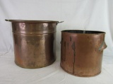 2 Large Antique Solid Copper Pot