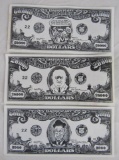 Rip Off Press Group of (3) Rare Currency Notes.