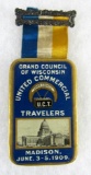 1909 Dated Grand Council of Wisconsin United Commercial Travelers Badge / Pocket Mirror