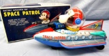 Outstanding Vintage 1960's Snoopy Space Patrol Tin Battery Op Shuttle/ Rocket MIB Flawless!