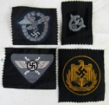 German WWII Bevo Patches Group of (4)