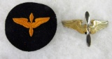 WWII AAF Cadet Patch and Cap Badge