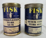 Lot (2) Antique Fisk Tube Gum Tire Repair Kits