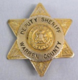 Vintage Deputy Sheriff Warren County Pennsylvania Police Badge