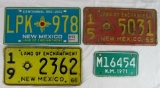 New Mexico License Plate Group 1959, 1964, 2012 + 1971 Motorcycle
