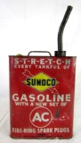 Rare Antique Sunoco / AC Spark Plug Metal 2 Gallon Gas Can