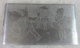 Excellent WWII Trench Art Pin-Up Cigarette Case