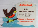 Excellent Antique Admiral Air Conditioners Carboard Easel Back Dealer Sign