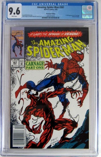 Amazing Spider-Man #361 (1992) Newsstand/ Key 1st Carnage! CGC 9.6