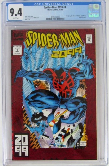 Spider-Man 2099 #1 (1992) Key Origin/ 1st Miguel O'Hara/ Red Foil Cover CGC 9.4