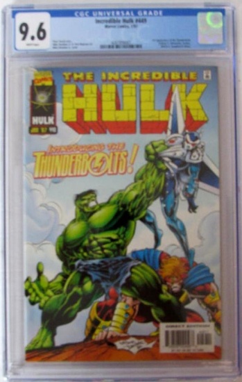 Incredible Hulk #449 (1997) Key 1st Appearance Thunderbolts CGC 9.6