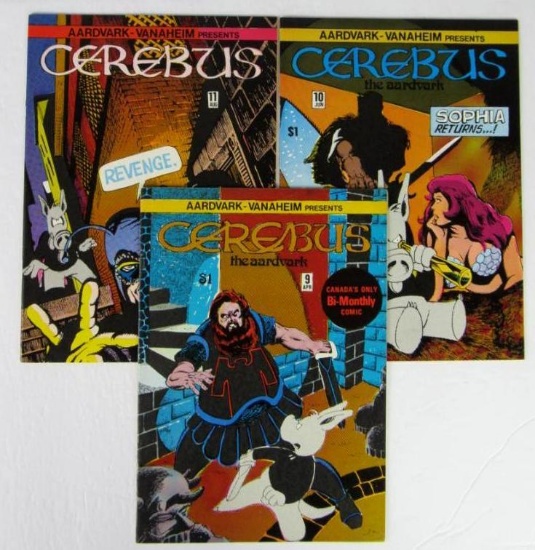 Cerebus #9, 10, 11 (1979) 1st Printing Dave Sim/ Aardvark- Vanaheim Early Issues!
