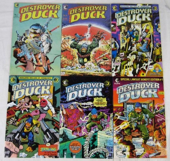 Destroyer Duck (1982, Eclipse) #1, 2, 3, 4, 5, 7 Key 1st Groo the Wanderer