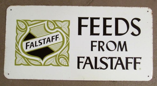 Excellent Vintage Falstaff (Beer) Feeds Metal Sign