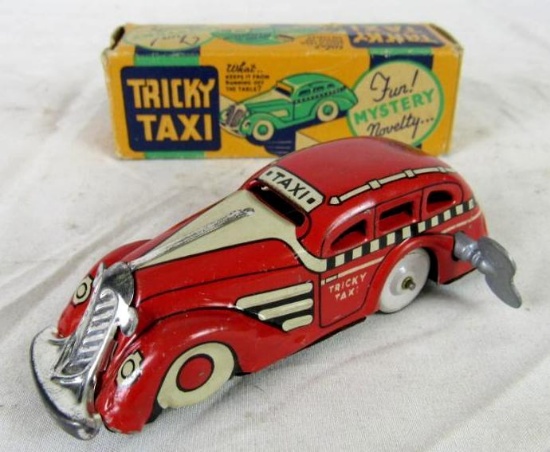 Antique c. 1930's Marx Tin Wind-Up Tricky Taxi MIB