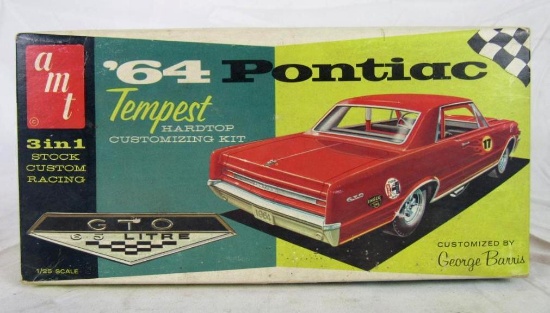 Vintage AMT '64 Pontiac Tempest GTO 3 in 1 Customizing Model Kit 1:25 Scale
