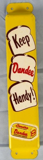 Antique Dandee Bread Metal Advertising Door Push Sign Original Beauty!