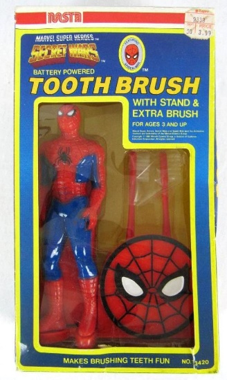 Vintage 1984 Marvel Secret Wars Nasta Spider-Man Battery-Op Toothbrush