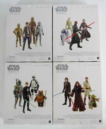 Lot (4) Star Wars Hasbro Digital Release Action Figure 4-Pack Boxed Sets