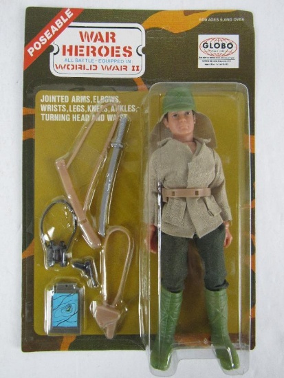 Vintage 1980's Globo (Italy) 7" WAR HEROES- WWII Japanese Officer (Mego Type) Figure MOC