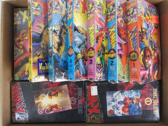Lot (9) Vintage 1990's X-Men VHS Tapes SEALED!