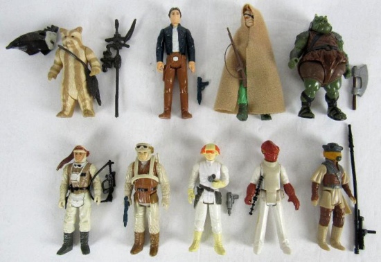 Lot (9) Vintage 1980's Kenner Star Wars Figures Complete- Original