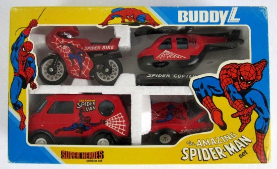 Vintage 1982 Buddy L Amazing Spider-Man Vehicle Set (4) MIB