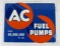 Beautiful NOS 1950 AC Fuel Pumps Metal Advertising Sign