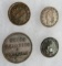 Lot (4) Authentic 1860's Civil War Trade Tokens. Chips Colonies, Army, Navy