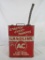 Vintage AC Fire Ring Spark Plugs Metal 1 Gallon Gas Can