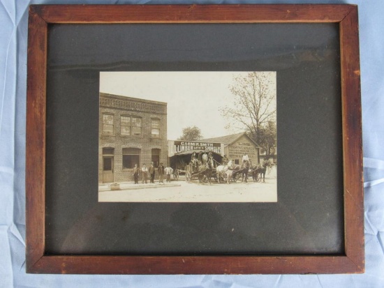 Outstanding Original 1880's Framed Occupational Cabinet Photo R. Smith Lumber (Carmi, Illinois)