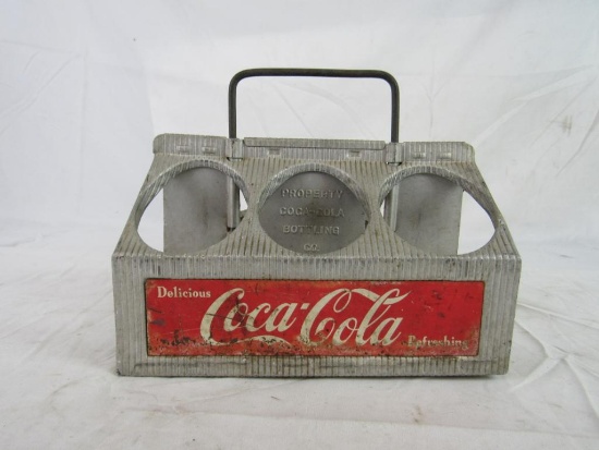 Antique Coca Cola Coke Aluminum 6-Pack Bottle Carrier