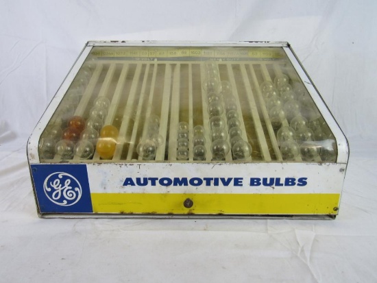 Vintage GE Automotive Bulbs Metal Service Station Display Cabinet