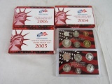 Lot (3) 2004 - 2006 US Silver Proof Sets w/ Silver State Quarters