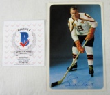 Excellent 1960's Signed Gordie Howe Eaton's Promotional Card Beckett COA