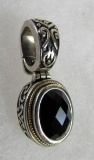 Beautiful Signed 18 kt Gold & Sterling Silver Pendant