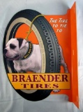 Contemporary Heavy Braender Tires Metal Flange Advertising Sign