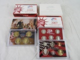 Lot (2) 2007 & 2008 US Silver Proof Sets w/ Silver State Quarters & Presidential Dollars