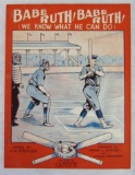 Rare Authentic 1928 Babe Ruth Sheet Music (Complete)