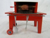 Excellent 1950's Fuchs Toys (Germany) Sparking Tin Friction Backyard Roaster