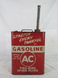 Vintage AC Fire Ring Spark Plugs Metal 1 Gallon Gas Can