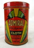 Excellent Antique Admiral Polishing / Dust Cloth Tin. Gas & Oil