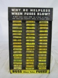 Antique BUSS Automobile Fuses Metal Service Station Display Cabinet (Full)