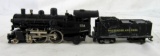 Vintage Heavy Die Cast (Japan) HO Scale B&O 4-4-2 Steam Locomotive w/ Tender