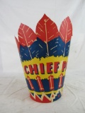 Antique Chief Paints Advertising Promotional Cardboard Indian Head Dress