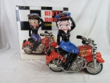 Rare Vintage Clay Art Betty Boop Motorcycle Cookie Jar MIB