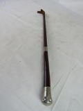 Vintage Signed Nickel Silver Leather Wrapped Swagger Stick