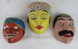 Lot (3) Vintage Tribal Ceremonial Wood Masks