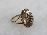 Outstanding Signed 18 kt Gold Smokey Topaz Ladies Cocktail Ring